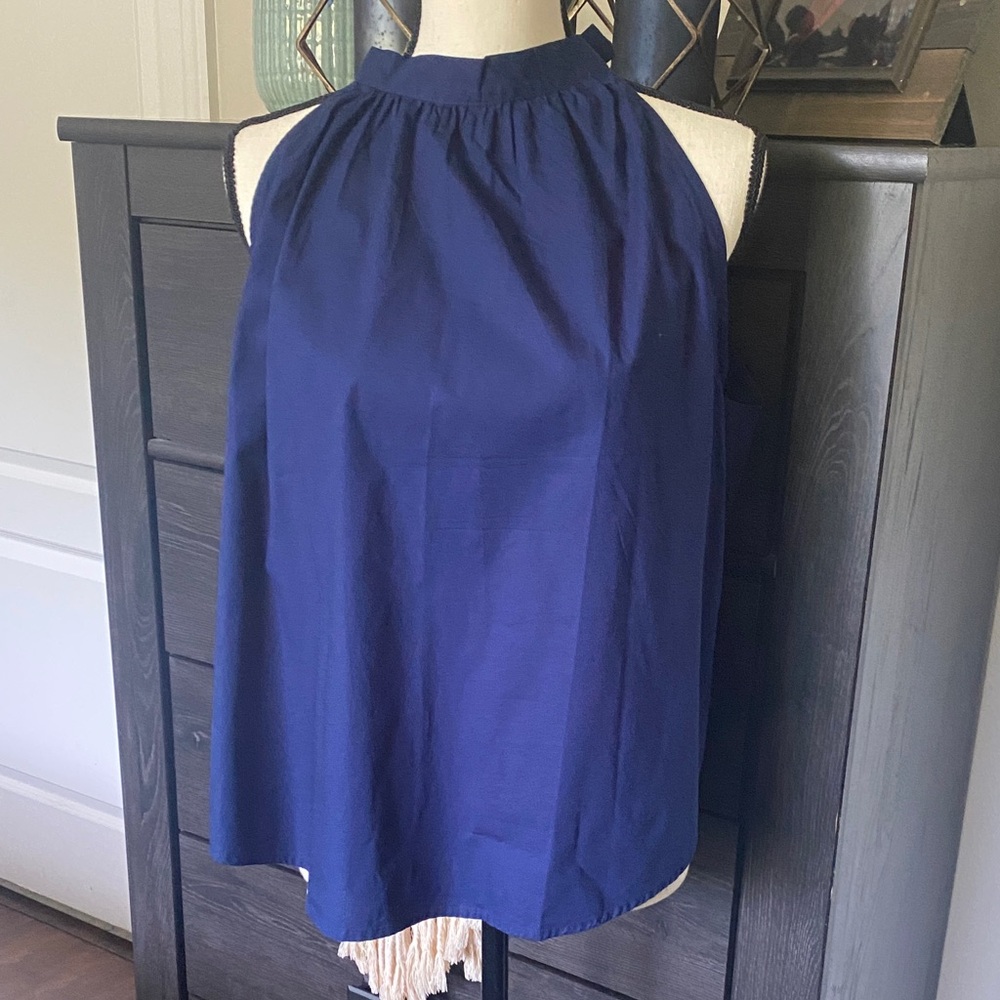 J. Crew Navy Blue Halter Blouse